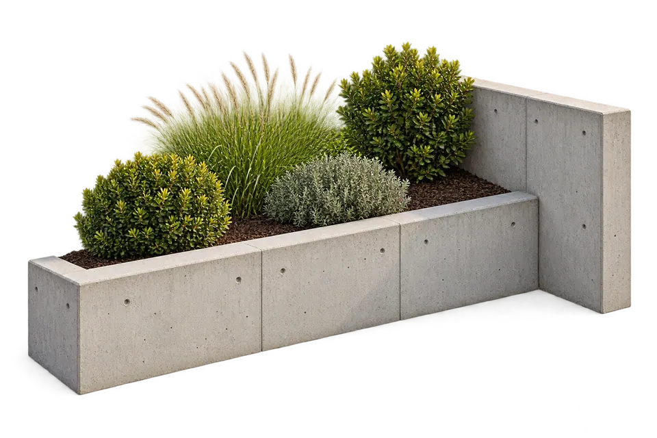 Concrete retaining wall — illustrative concept